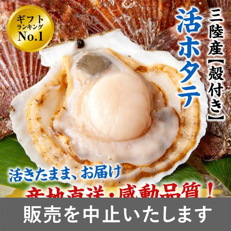 三陸産殻付活ホタテ｜魚介類の通販 販売【山内鮮魚店】